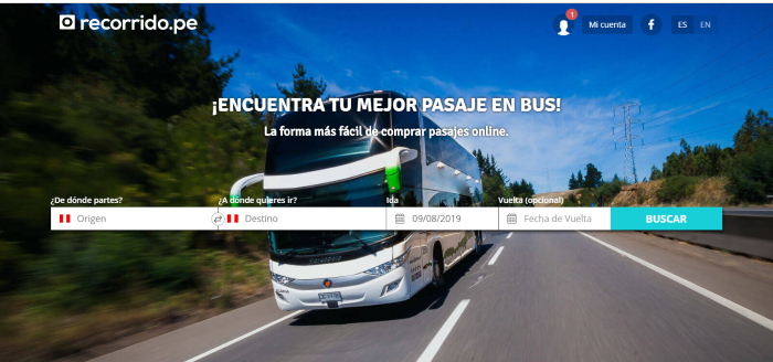 Cómo comprar los pasajes de bus en Recorrido.pe